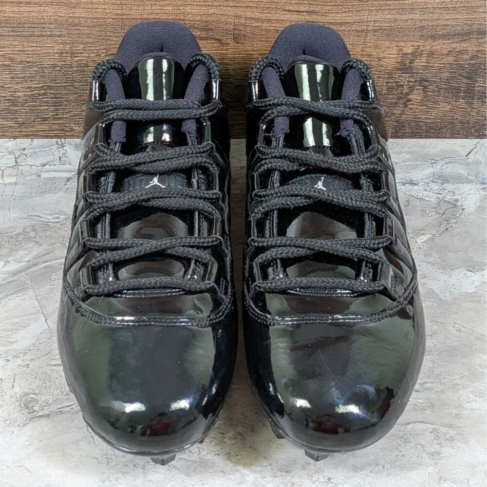 Nike Air Jordan 11 Low TD Men's 9 Patent Black Football Cleats IQ8113-001